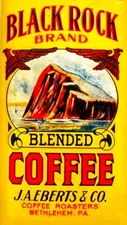 Vintage Black Rock Coffee on Tin Fridge Magnet 2.5x 3.5"  