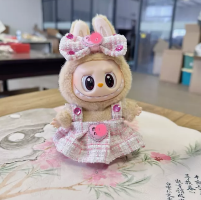 POP MART LABUBU The Monsters Plush Cute Pink Heart Dress POP MART LABUBU The Monsters Plush Cute Pink Heart Dress