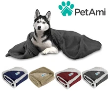 Dog Blanket for Medium Large Dogs Pet Soft Fleece Durable Warm Sherpa Reversible