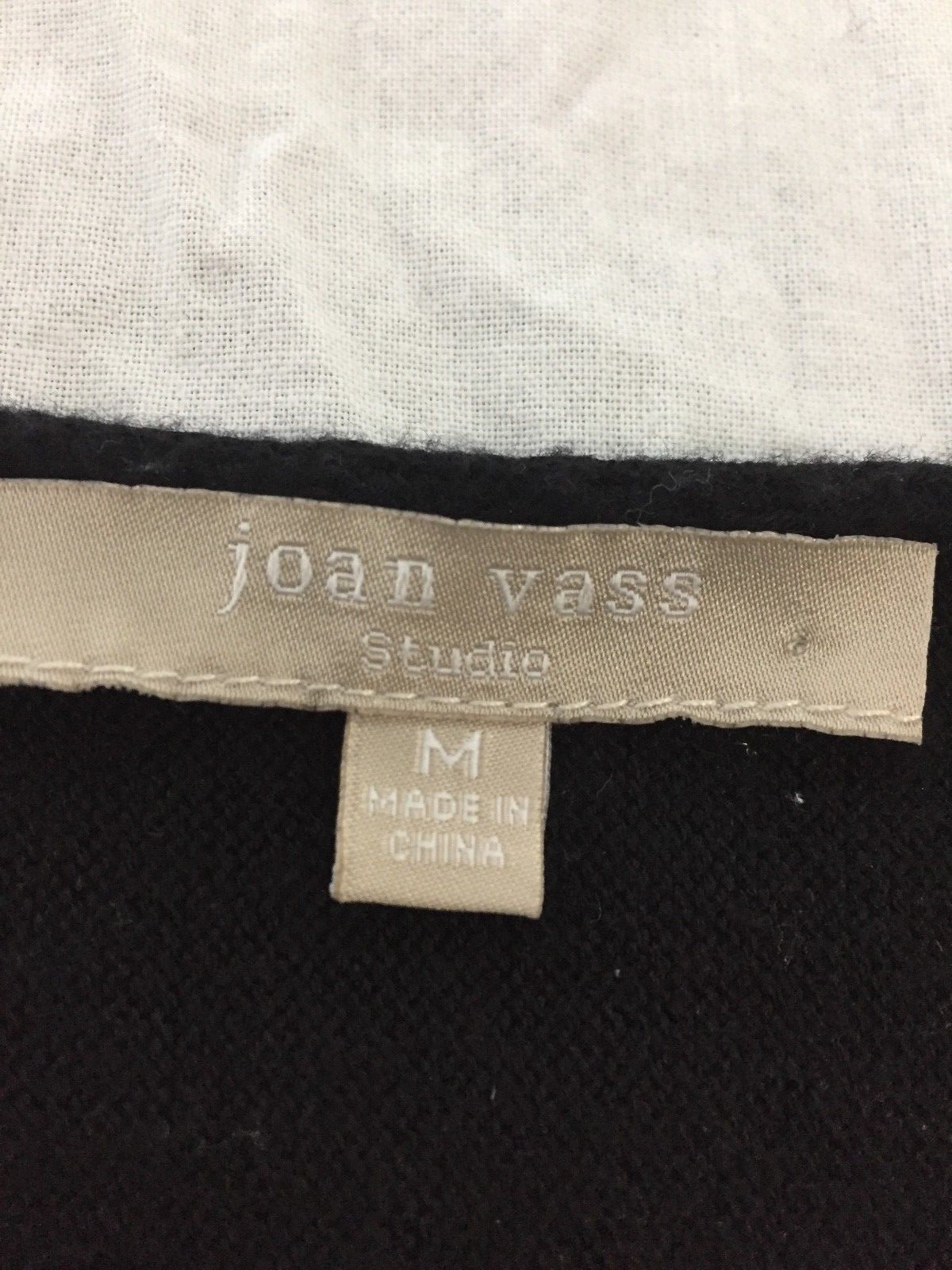 Joan Vaas Studio Crewneck Sweater Knit Top Black Size M