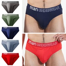 Men's Underwear Ice Silk Briefs U Convex Pouch Briefs Low-rise Thin Panties US 