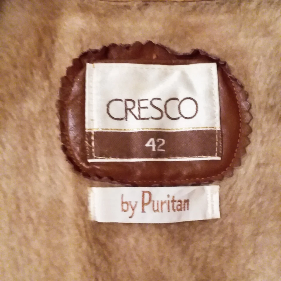 Abrigo de conducción de cuero de colección 42R Cresco de Puritan forrado marrón castaño usado en excelente estado Foto 4 de 4