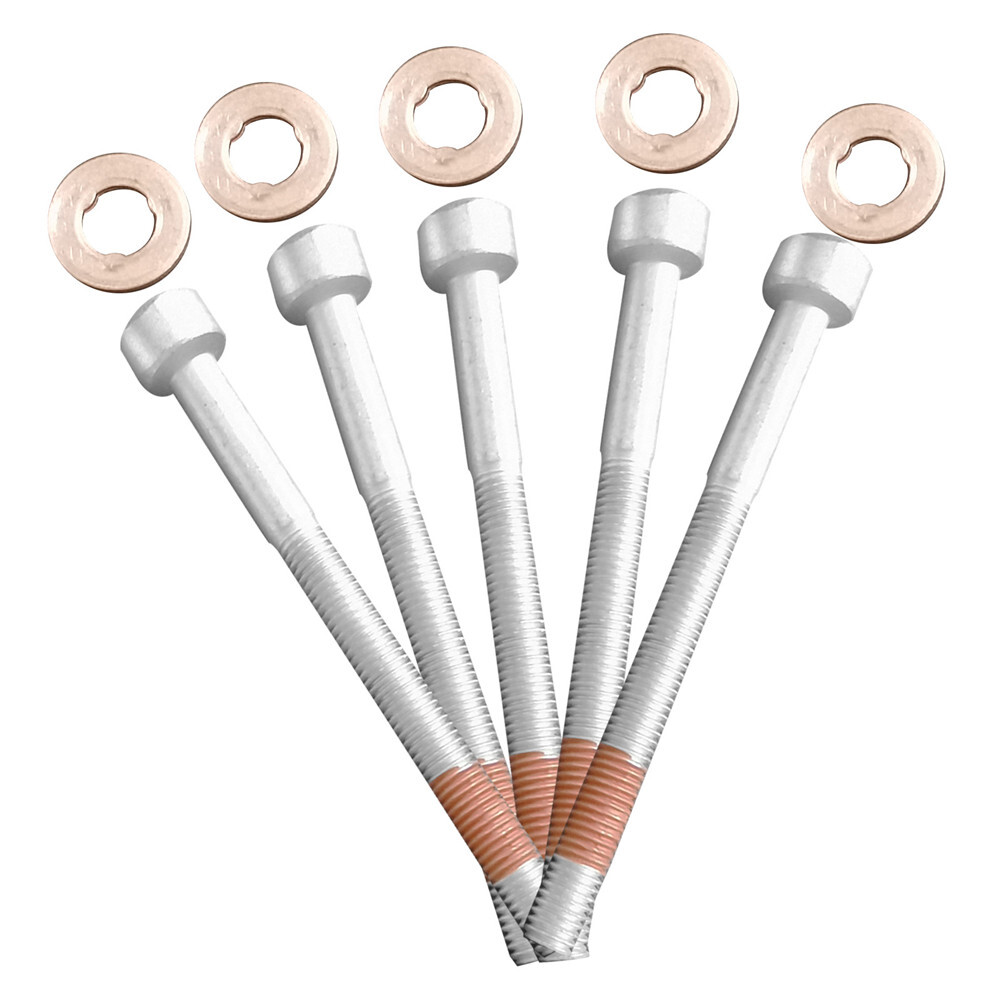 5 Set Fuel Injector Nozzle Seal Washers & Bolts For Mercedes-Benz Dodge Sprinter