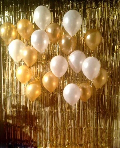 2m Shimmer Foil Glitter Tinsel Metallic Wedding Party Backdrop Curtain Window - Image 3 of 3