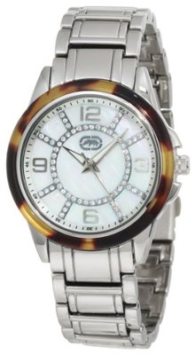 Womens Marc Ecko UNLTD Watch Stainless Steel E8M101MV $85 Bling Crystal Pearl