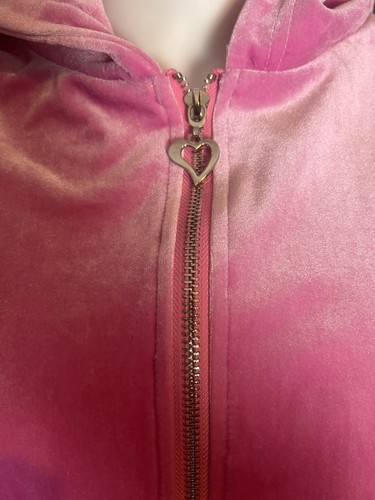 SZ XL Waydamin Pink Plush Velvet Rhinestone Half Hoodies With Pockets - Picture 3 of 9