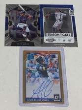 Ozzie Albies Bronze Signed Optic Rookie- Select/ Contenders Base (3) Card Lot