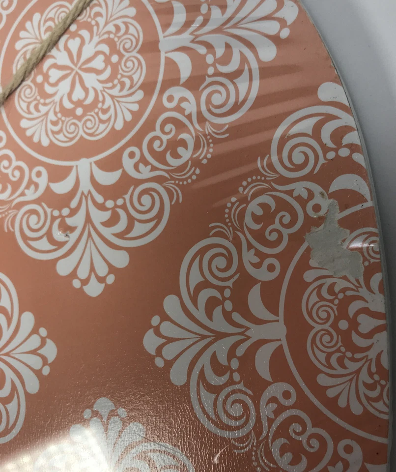 French Bulletin Board 18”Photo Memo Board Coral Heart Wood Burlap Clothespin NWT - Image 3 of 4