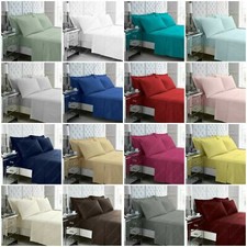 Luxury Non Iron Percale T180 Fitted Sheet Cosy Bed Linen All Sizes & Pillowcases