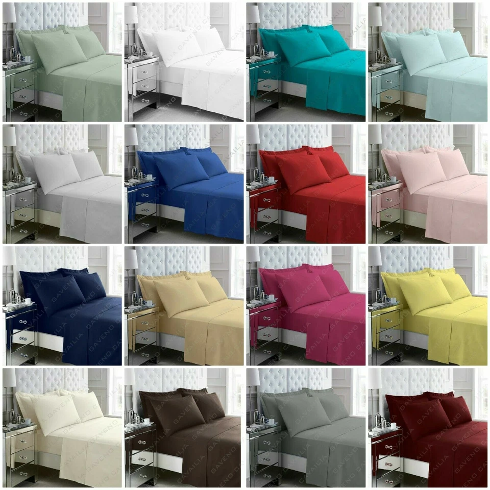 KING Luxury Non Iron Percale T 180 Flat Sheet Cosy Bed Linen All Sizes & Pillowcases