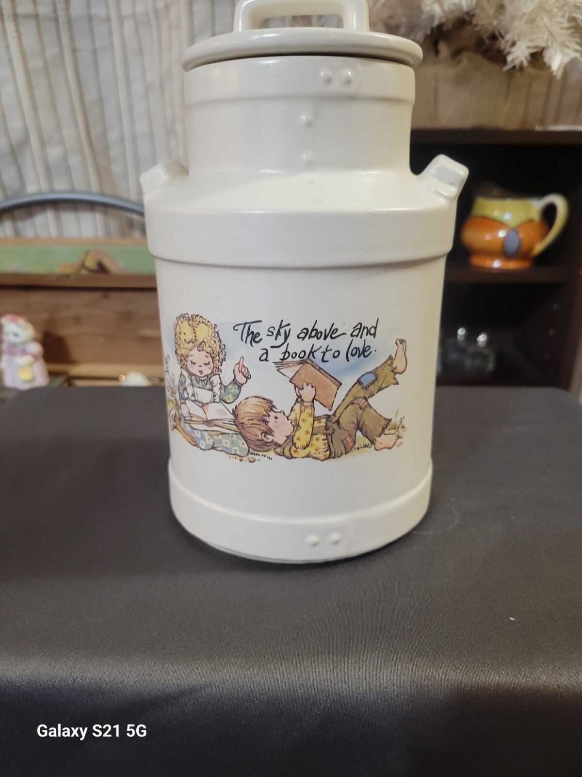 Rare Vintage Antique McCoy USA 8 Milk Jug Cookie Canister Jar The Sky Above US