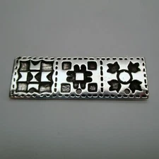 Sterling Silver QUILT BLOCK PIN Charm Hanger BROOCH Pattern BLOCK New Old Stock