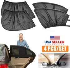 4Pcs Car/SUV Window Side Screen Sun Mesh Shade Cover Sunshade Visor Elastic USA