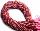 Natural Rare Gemstone Rhodonite 3MM Micro Faceted Rondelle Beads Strand 13"
