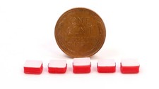USA Made HO Scale Red and White Cooler - 5 Pack 870885