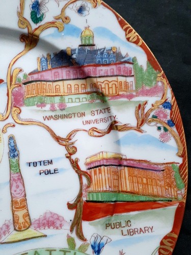 Antique Alaska Yukon Pacific 1909 Exposition Porcelain Plate, 8.5 inches - Picture 4 of 10