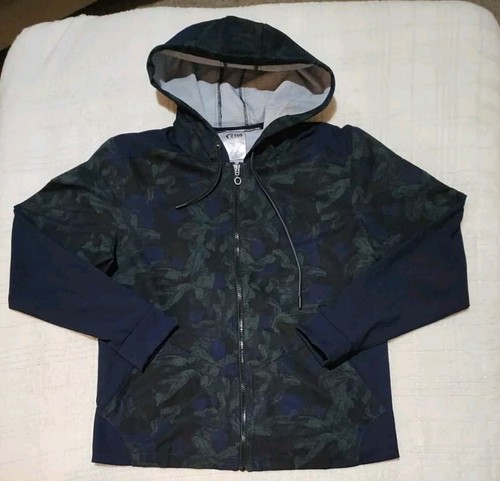 Zyia Active Women's L Large Evening Paradise Windbreaker Hooded Jacket Mesh