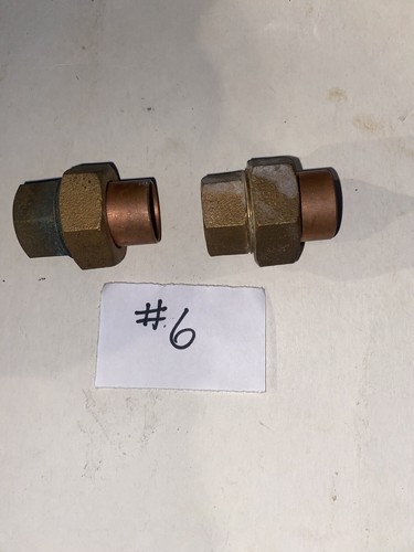 2 Pc 3/4 โ Copper Solder Union New Old Stock # 6