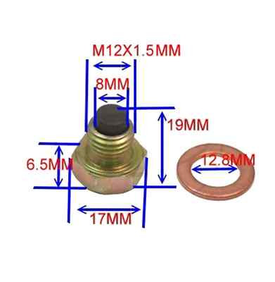 Ölablassschraube magnetisch oil drain screw JMP M12x1,50 mit Dichtring KAWASAKI