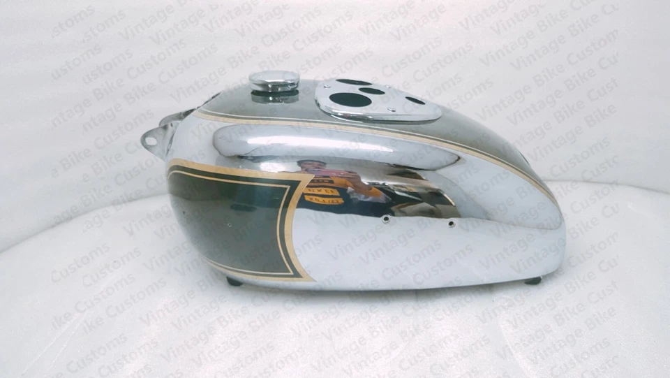 Tanque de gasolina para Bsa M20 M21 Dlx M22 M23 M24 1938-40 en pintura verde con tapa Foto 3 de 4