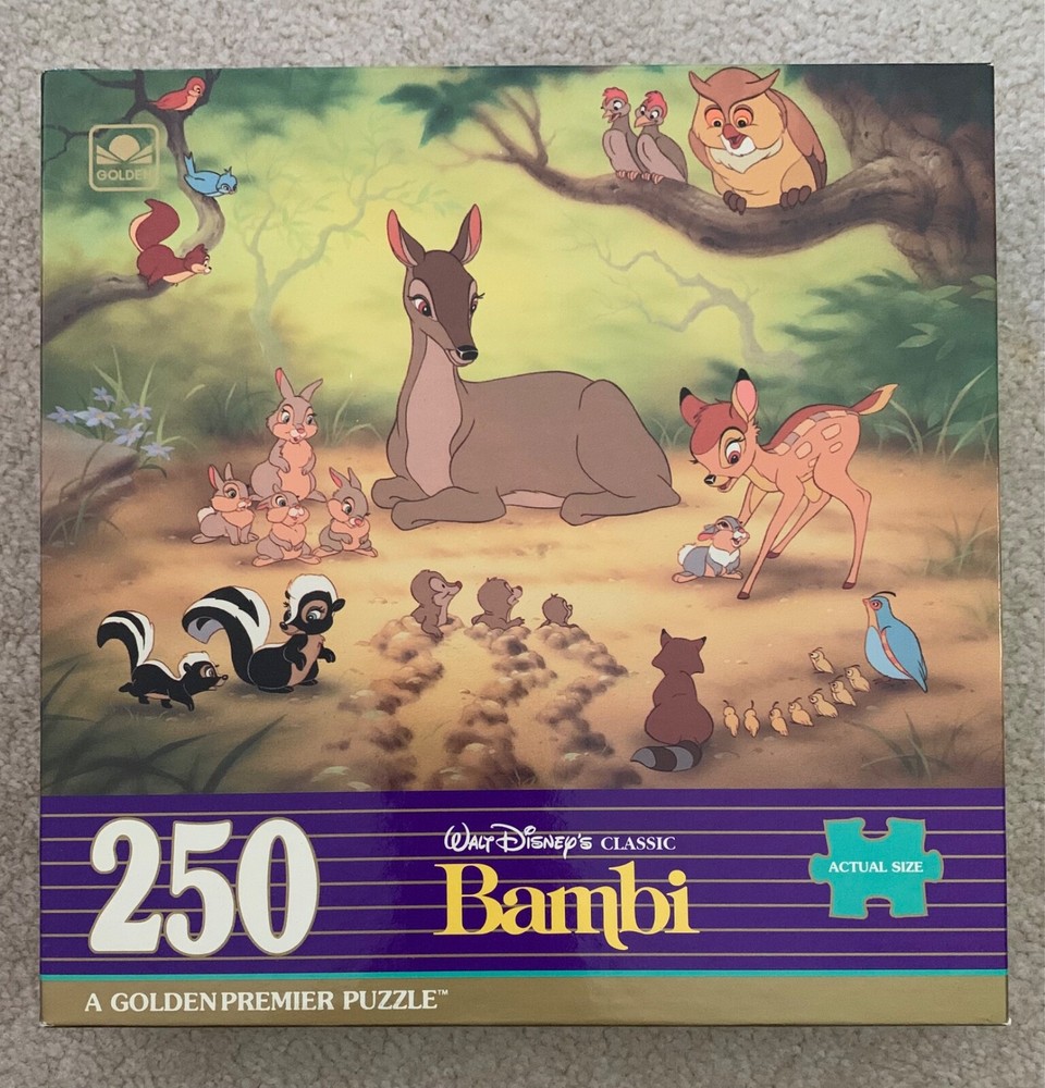 Vintage 90s Disney Bambi 250 Piece Puzzle Game Golden 5017B Walt Disney Classic