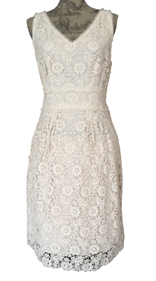 yoana baraschi white lace dress Lady by Yoana Baraschi Ivory Cotton Crochet Lace shift A-line Dress Women's  L