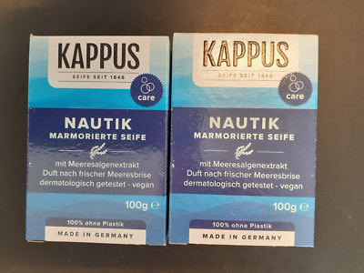 2 Stück Kappus Nautik marmorierte Seife mit Meeresalgenextrakt je 100 g Neu OVP