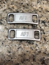 Authentic OEM Nike AF1 Shoe badge Lace Lace Tags Air Force One Silver Tone