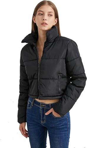 Hujoin Women's Short Cropped Puffer Jacket Lightweight Crop Coat Sz XXL - Picture 4 of 6