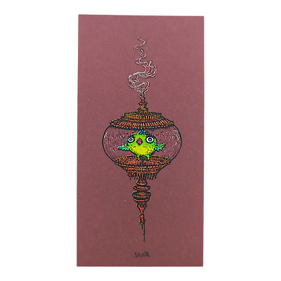 Marq Spusta Fish in Bowl (Merlot) Micro Print