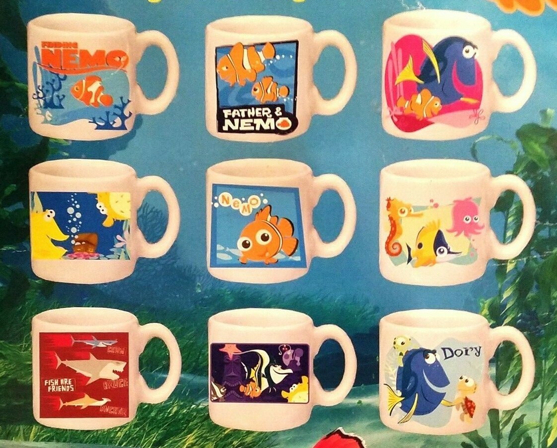 Finding Nemo Mini Mug Collection Full Set of 9 Tomy Gacha Vending