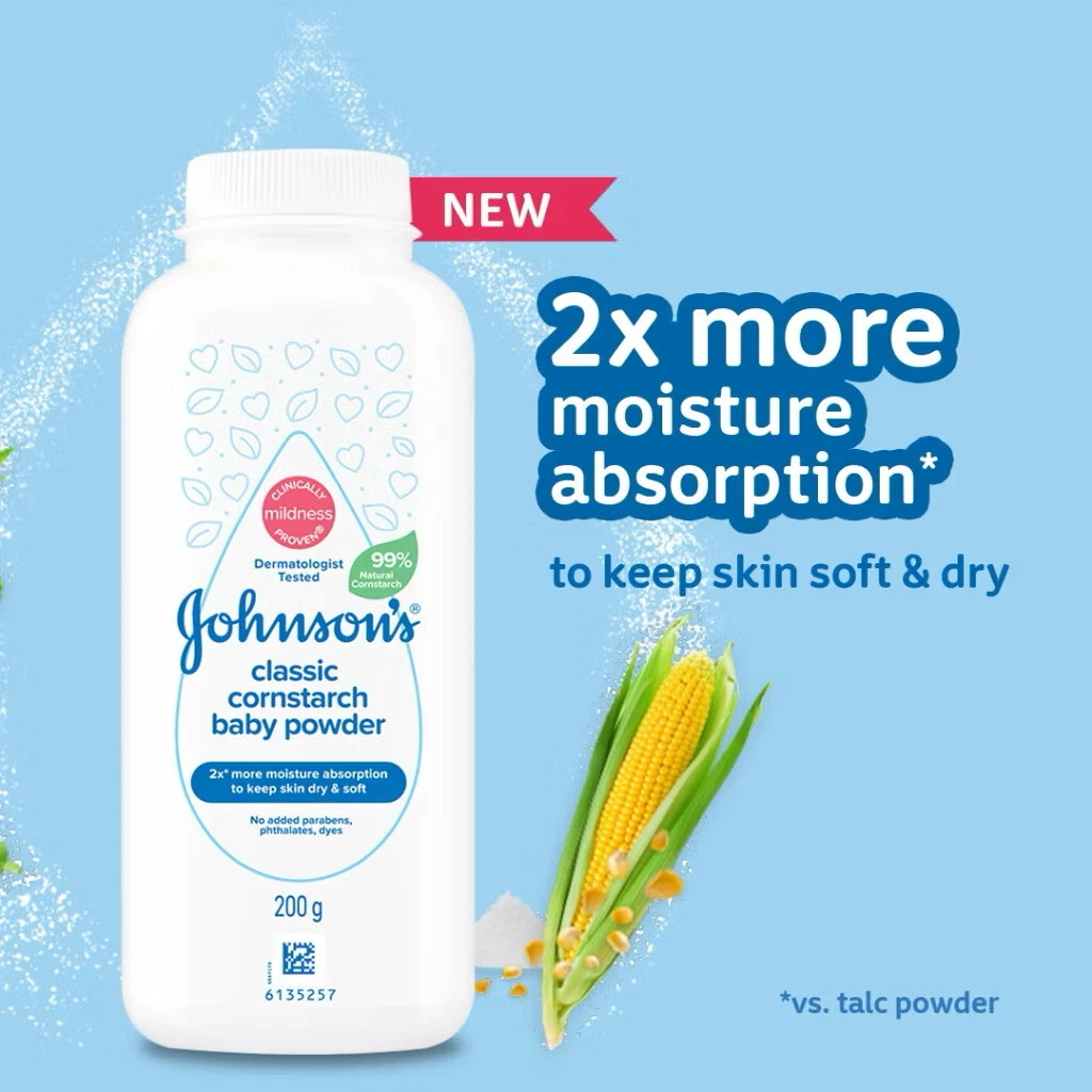 Johnson's Classic Cornstarch Baby Powder 200gm