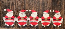Vintage Hallmark Christmas Greeting Card Five Santas Fold Out Unused