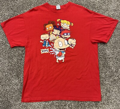 Vintage Rugrats Men’s XL Red 100% Cotton T-Shirt Nickelodeon Excellent  Condition