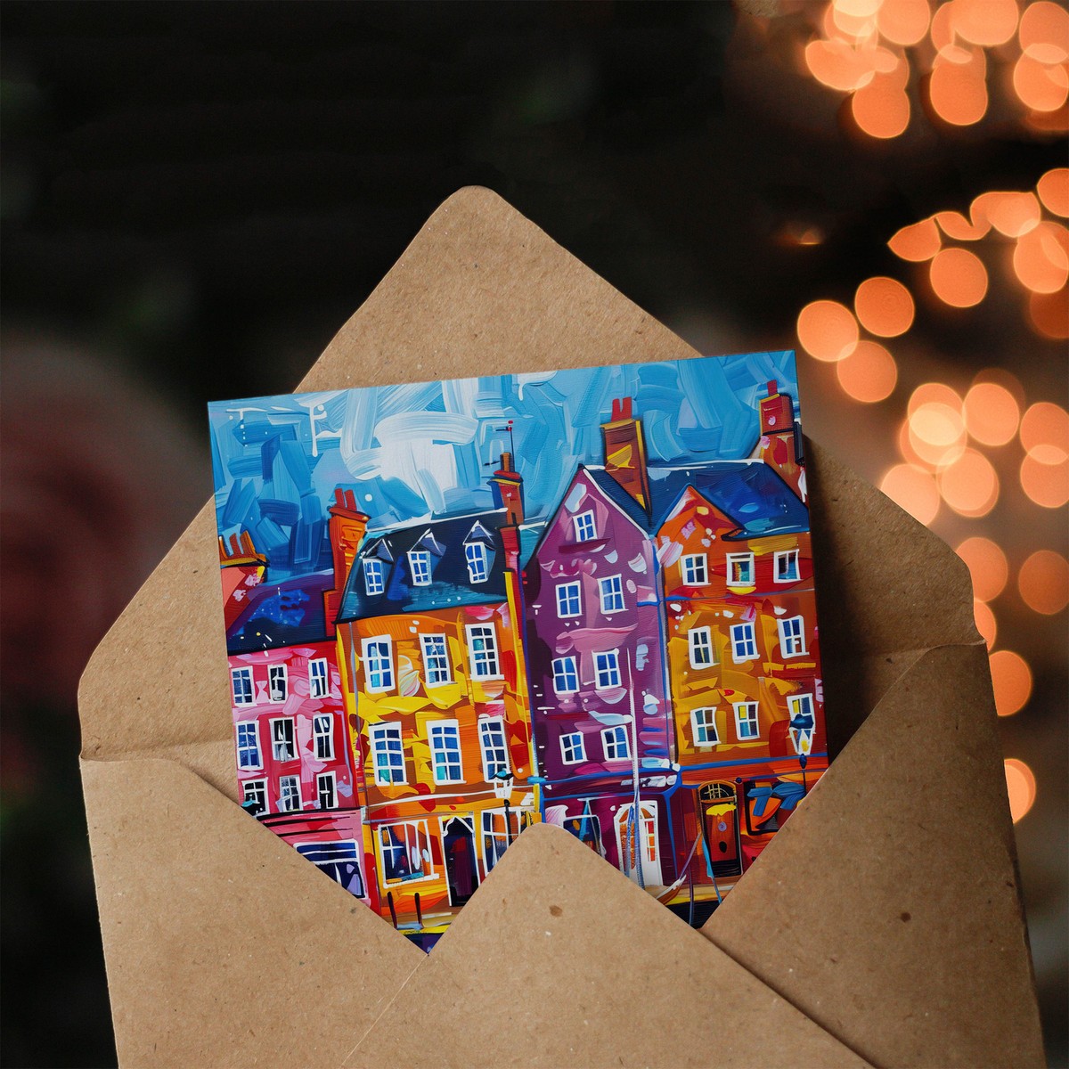 Artery8 Biglietto Di Auguri Vintage Con Paesaggio Costiero Di Scarborough, Yorkshire, Cartolina Bianca Per Compleanno, Anniversario, Regalo Artistico 17.5x12.5 Cm