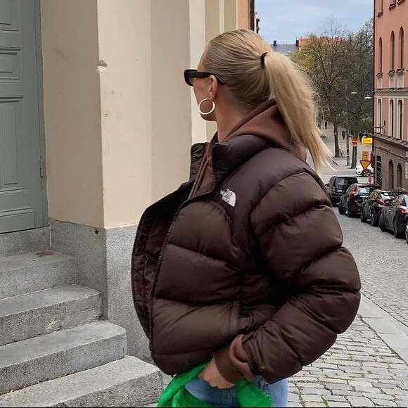 north face nuptse 700 brown