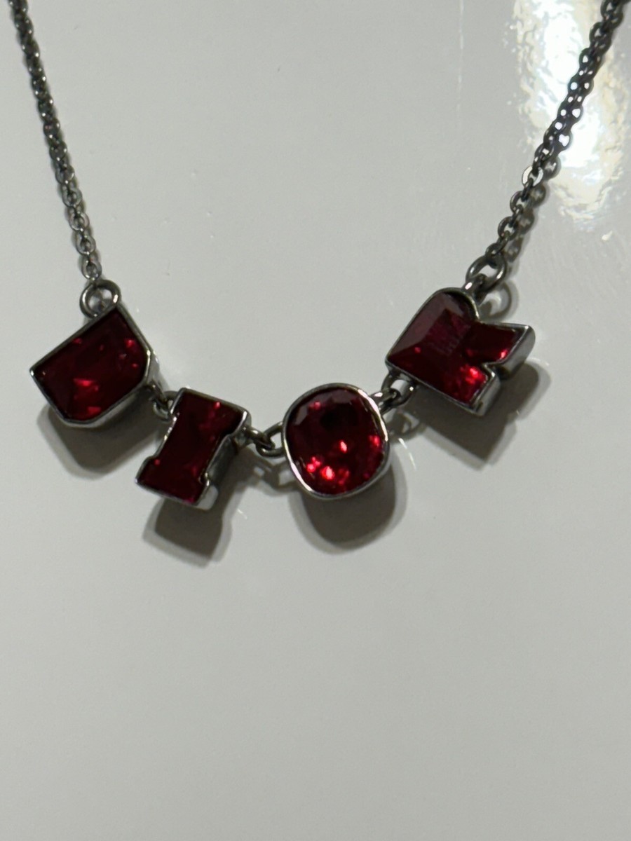 Redが映える♪【Dior】Mer Des Merveilles Necklace Christian Dior Signed Necklace Blood Red European Crystal