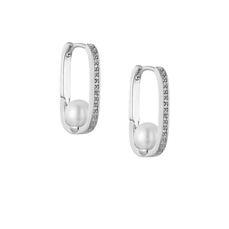 Pendientes de circonio cúbico de perlas de moda