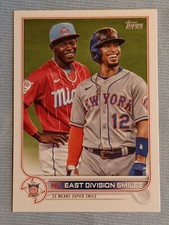 2022 Series 1 Base #98 Francisco Lindor Jazz Chisholm NL East Division Smiles🔥