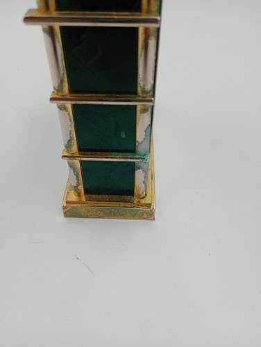 Vintage BULOVA Archtop Jutebox Green Jade Mantle Shelf Desk Alarm Clock Works! - Picture 5 of 11