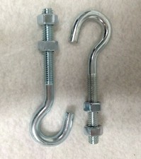 Pair 5/16" x 3-3/4" Open Eye Bolt with Nuts Garage Door Authentic Parts Home OHD