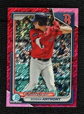2024 Bowman Chrome Prospects Fuchsia Shimmer Refractor 136/199 Roman Anthony 1v3