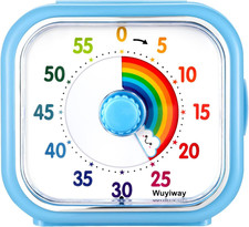60-Min Visual Timer Kids Adults Silent Analog Countdown for Classroom Home Users