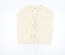 Womens UK Size M Gallery Ivory Vest Jumper