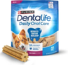 Daily Oral Care Dog Treats for Small and Medium Dogs, Chewy Dental Treat to Fres