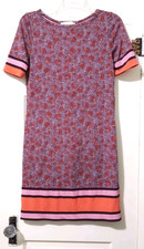 Michael Kors STRETCHY Short Sheath Dress XS Pink Purple Coral Orange Short Slv