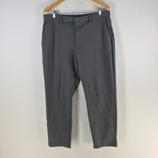 Uniqlo mens dress pants XL grey tapered stretch zip fly 123330