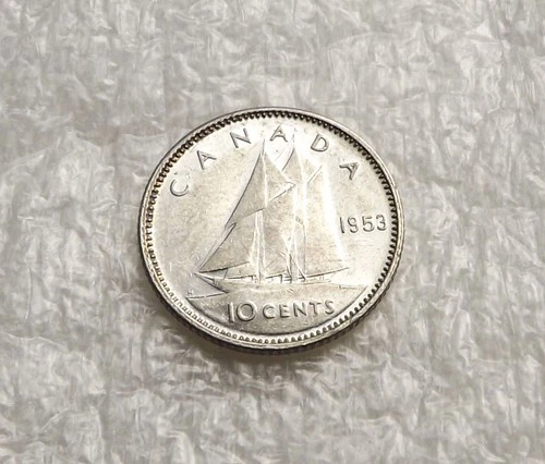 Canada 1953 10 Cents Elizabeth II. Silver VF CA614