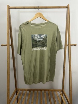 VTG Patagonia Super Thrashed Distressed Worn Green Organic Soft WIP T-Shirt L