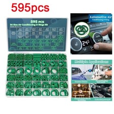 595pcs Air Conditioning O-Ring Kit 36 Size O-Rings for Automotive A/C Compress